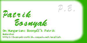 patrik bosnyak business card